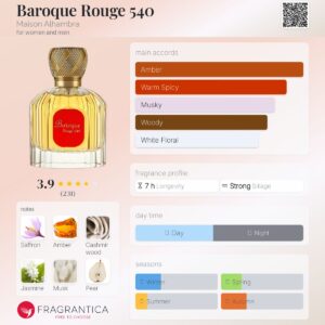عطر الحمبرا باروک رژ 540 (مشابه باکارات رژ 540) | Alhambra Baroque Rouge 540