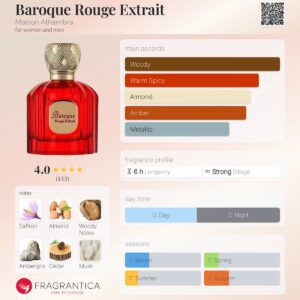 عطر الحمبرا باروک رژ اکستریت (مشابه باکارات رژ 540 قرمز) | Alhambra Baroque Rouge Extrait