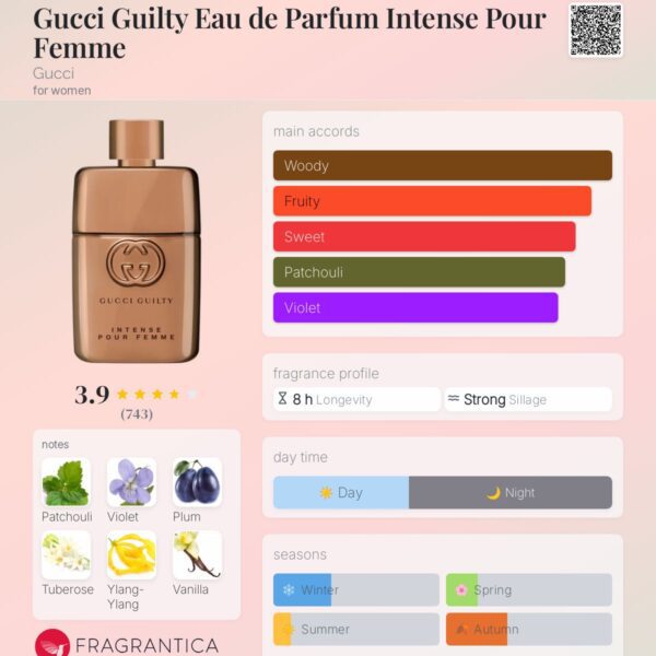 عطر گوچی گیلتی ادوپرفیوم اینتنس زنانه | Gucci Guilty EDP Intense Pour Femme